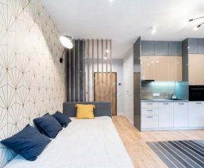 Nowoczesne studio z tarasem i widokiem na Wisłę